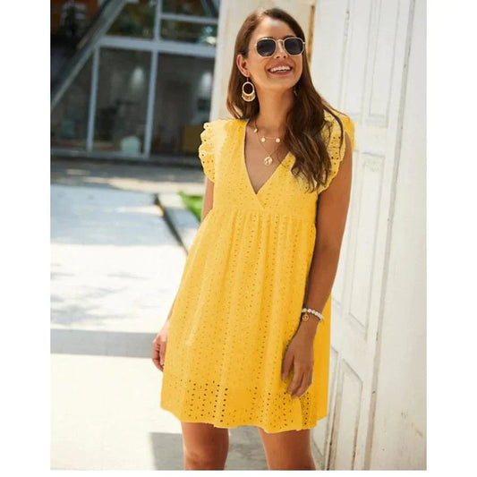 Vestido hippie amarillo Minou con estilo bohemio y alegre