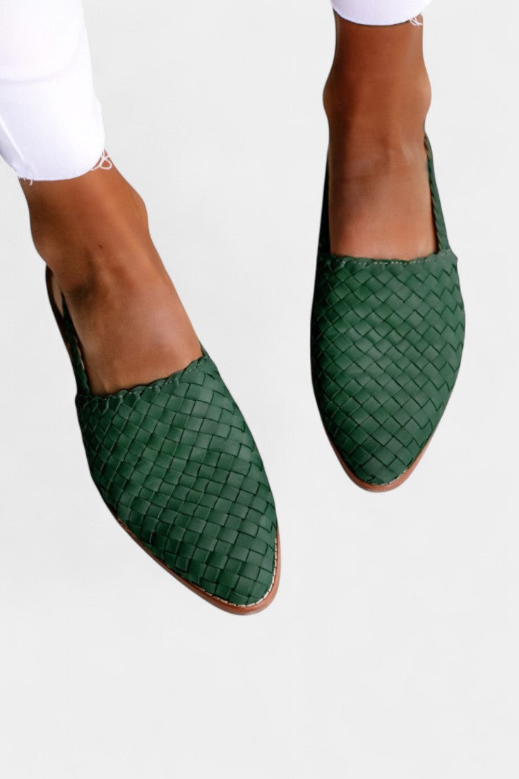 Isadora Bailarinas Tejidas a Mano con Punta Refinada y Diseño Slingback