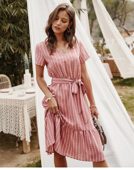 Vestido corto estilo bohemio para mujer, fresco y elegante
