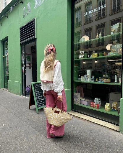 Gilet bordado con flores para mujer, elegante y sofisticado